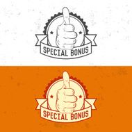 Badge symbol or logotype with hand N38