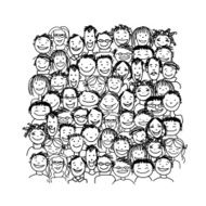 Group of people sketch for your design N6