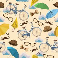 Umbrellas Seamless pattern Vector autumn doodles design