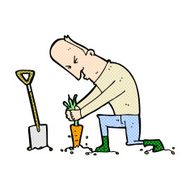 comic cartoon gardener N3