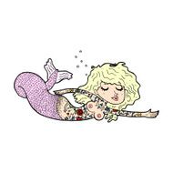 comic cartoon mermaid with tattoos N5