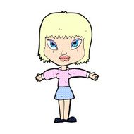 comic cartoon woman with outstretched arms N3