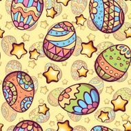 Vector seamless pattern of cartoon color eggs N4