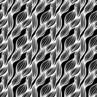 Vector seamless hand drawn pattern Wave fantasy background