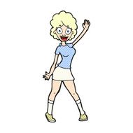comic cartoon woman dancing N8