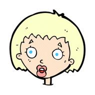 comic cartoon surprised female face N20