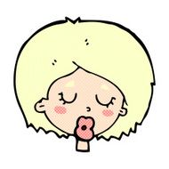 comic cartoon woman with eyes closed N3