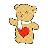 comic cartoon teddy bear with love heart