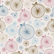 Vector seamless colorful retro vintage bicycle hipster background N3