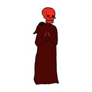 comic cartoon spooky skeleton in robe