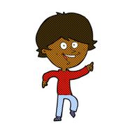 comic cartoon happy pointing man N6