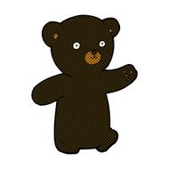 comic cartoon black bear cub N15