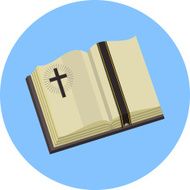 Vector Open Bible Flat Illustration