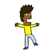comic cartoon terrified man N68