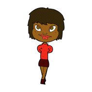 comic cartoon happy woman N77