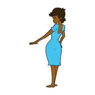 comic cartoon pretty woman looking at nails N3