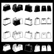 Hand Drawn Shopping bag Icons With Roll Over States