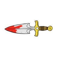 comic cartoon bloody dagger