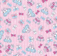 pink background with butterflies