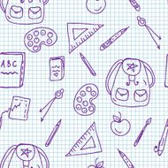 Seamless doodle school pattern