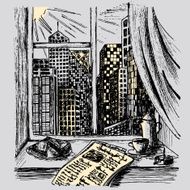 Hand-drawn Morning City Illustration N2