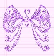 Groovy Henna doodle Butterfly