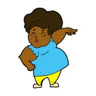 comic cartoon happy overweight lady N3