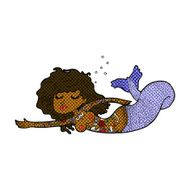 comic cartoon mermaid with tattoos N6