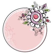 hand draw flowers combine with circle frame N2