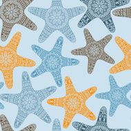 Vector Seamless Pattern with Doodle Stars