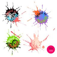 Hand made lettering template on abstract doodle background N4