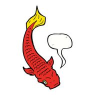 cartoon fish with speech bubble N121