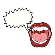 cartoon mouth with speech bubble N9
