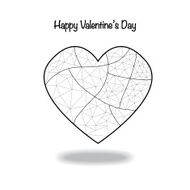 abstract pattern heart illustration in zentangle style N4