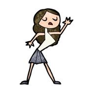 cartoon woman dancing N25