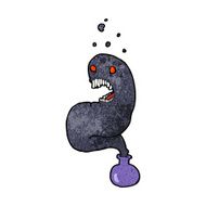 cartoon halloween ghost in bottle N17