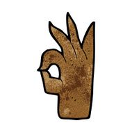 cartoon okay hand gesture N17