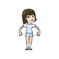 cartoon woman shrugging shoulders N381