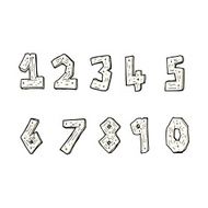 cartoon wooden numbers N9