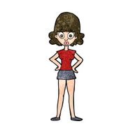 cartoon surprised woman N189