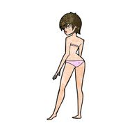 cartoon woman in bikini N45