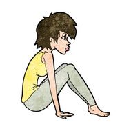 cartoon woman sitting N17