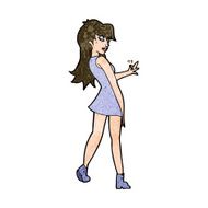 cartoon woman posing in dress N34