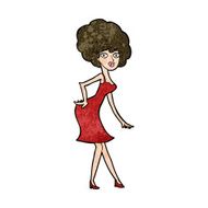 cartoon woman posing in dress N35