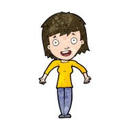 cartoon woman shrugging shoulders N384