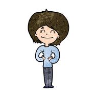cartoon happy woman N214