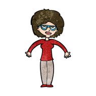 cartoon woman shrugging shoulders N385