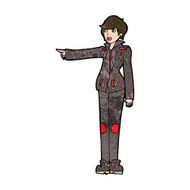 cartoon woman in leather jacket pointing N8