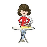 cartoon woman ironing N8