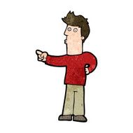 cartoon curious man pointing N8